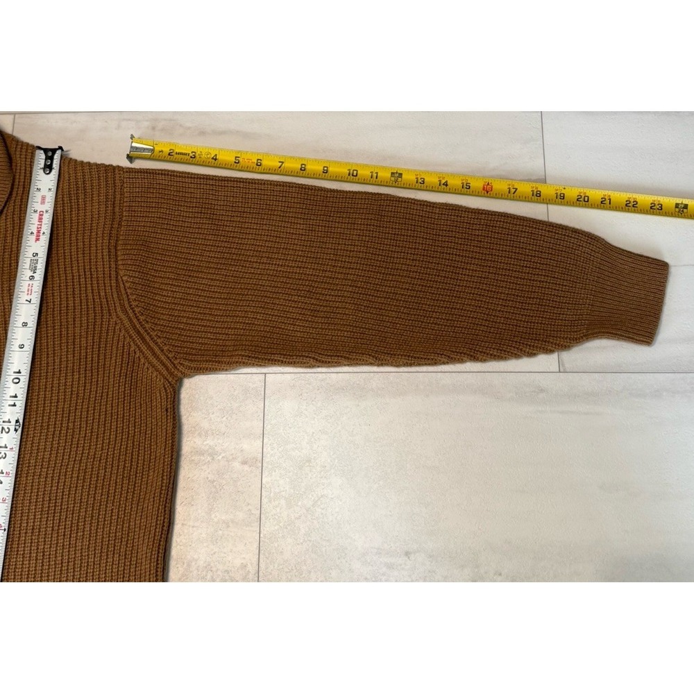 Rare Orvis Sweater Mens L WWII Khaki/ Elbow Patch Military Shawl Collar NWT - Picture 7 of 9